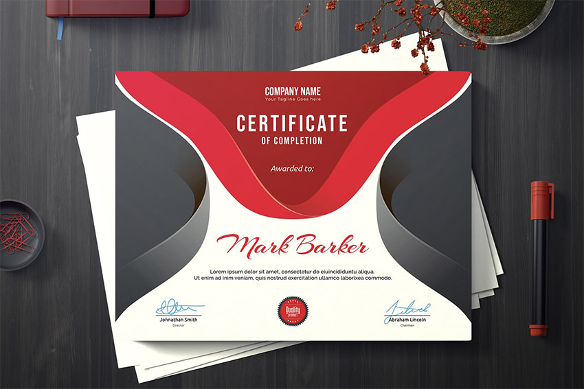 19 Most Creative Certificate Design Templates (Modern Styles within New Design A Certificate Template