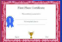1St 2Nd 3Rd Place Certificate Template Templates First Award for Quality First Place Certificate Template
