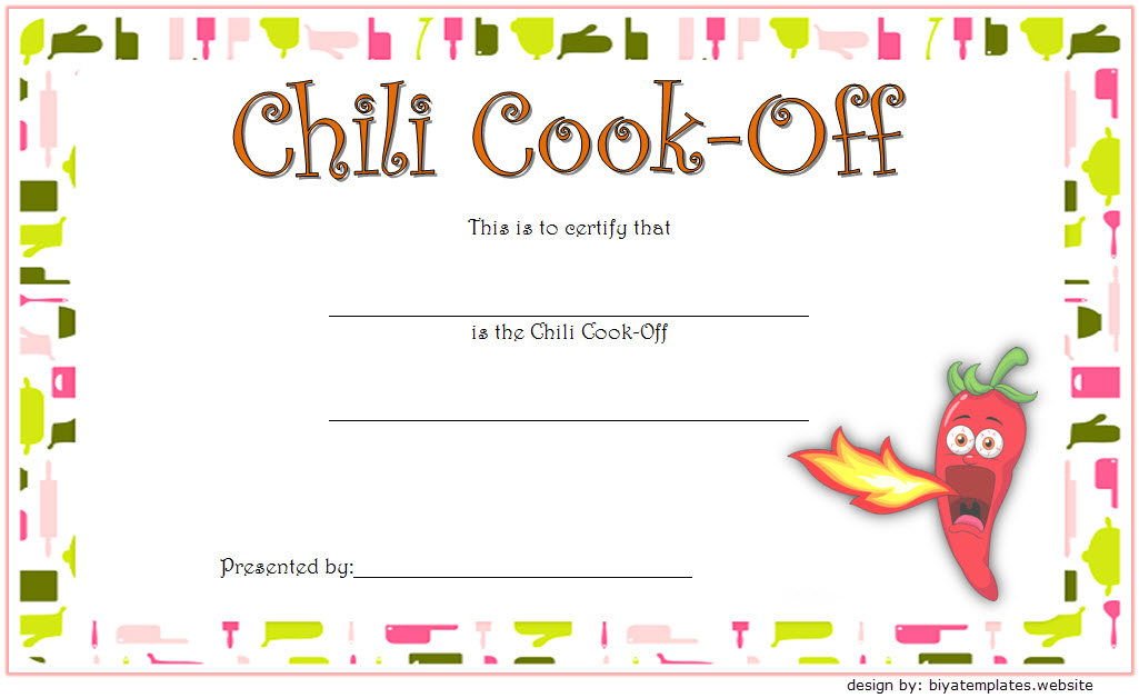 1St Place Chili Cook-Off Certificate Free Printable 3 pertaining to New Chili Cook Off Award Certificate Template Free