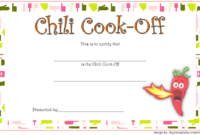1St Place Chili Cook-Off Certificate Free Printable 3 with regard to Chili Cook Off Certificate Template
