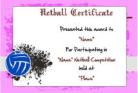 20 Netball Certificates: Very Professional Certificates To for Netball Certificate
