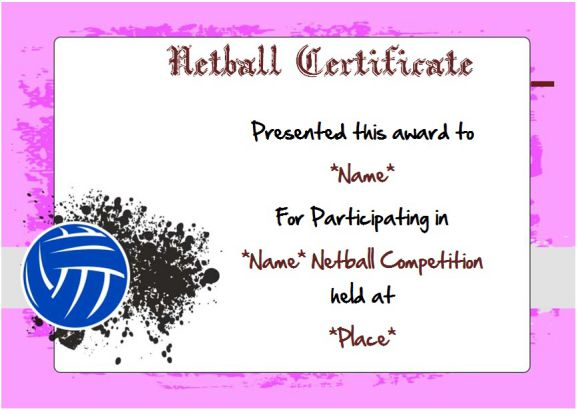 20 Netball Certificates: Very Professional Certificates To regarding Fresh Netball Participation Certificate Editable Templates