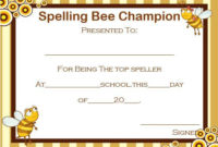 21 Free Printable Spelling Bee Certificates: Participation in Spelling Bee Award Certificate Template