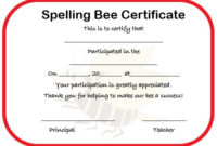 21 Free Printable Spelling Bee Certificates: Participation pertaining to Contest Winner Certificate Template