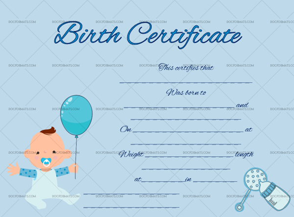 22+ Birth Certificate Templates - Editable &amp;amp; Printable Designs in New Birth Certificate Template For Microsoft Word