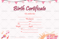 22+ Birth Certificate Templates – Editable & Printable Designs regarding Girl Birth Certificate Template