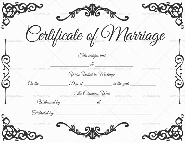 22+ Editable Marriage Certificate Templates (Word And Pdf with Quality Certificate Of Marriage Template