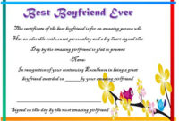23 Best Boyfriend Certificates That Can Make Your Loved Ones intended for Certificate For Best Boyfriend 10 Sweetest Ideas