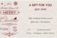 24+ Christmas & New Year Gift Certificate Templates with regard to Christmas Gift Certificate Template Free