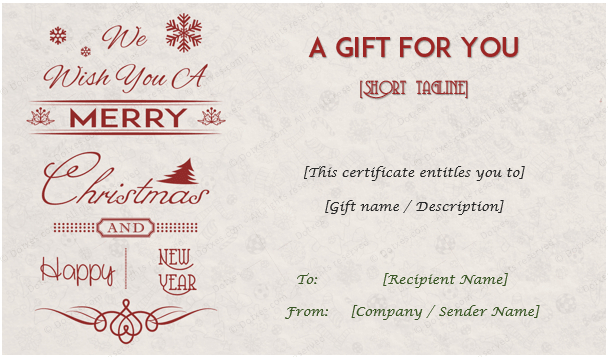 24+ Christmas &amp;amp; New Year Gift Certificate Templates with regard to Christmas Gift Certificate Template Free