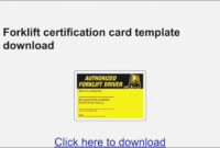 25 Create Forklift Certification Card Template Xls In regarding Forklift Certification Template