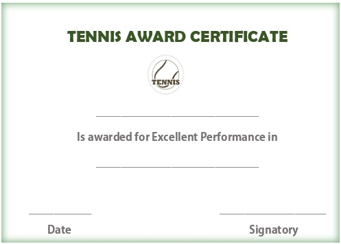 25 Free Tennis Certificate Templates - Download, Customize within Tennis Achievement Certificate Template
