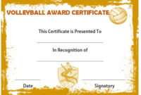 25 Volleyball Certificate Templates – Free Printable pertaining to Volleyball Tournament Certificate