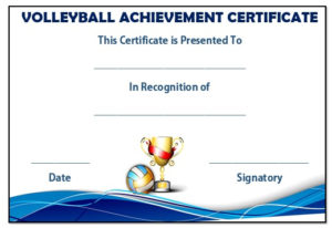 25 Volleyball Certificate Templates – Free Printable regarding Quality Volleyball Mvp Certificate Templates