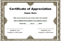 30 Free Certificate Of Appreciation Templates And Letters with regard to New Certificates Of Appreciation Template