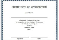 30 Free Certificate Of Appreciation Templates – Free throughout New Certificates Of Appreciation Template