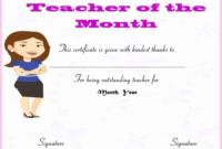 30 Free Printable Student Of The Month Certificate Templates in Fresh Teacher Of The Month Certificate Template