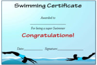 30 Free Swimming Certificate Templates : Printable Word inside Best Swimming Achievement Certificate Free Printable