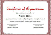 31 Free Certificate Of Appreciation Templates And Letters for Fresh Certificate Of Appreciation Template Doc