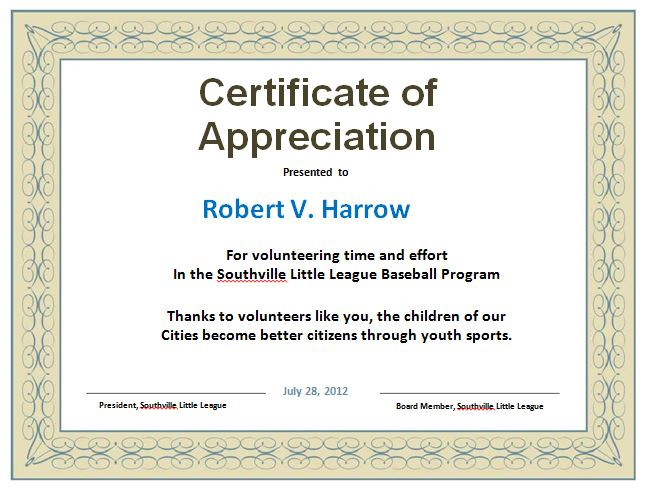 31 Free Certificate Of Appreciation Templates And Letters with New In Appreciation Certificate Templates