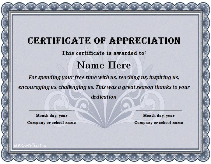 31 Free Certificate Of Appreciation Templates And Letters with regard to Certificate Of Appreciation Template Word