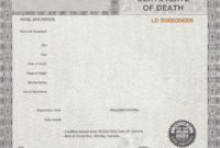37 Blank Death Certificate Templates [100% Free] ᐅ Templatelab regarding Fake Death Certificate Template