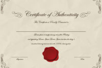 37 Certificate Of Authenticity Templates (Art, Car throughout Unique Authenticity Certificate Templates Free