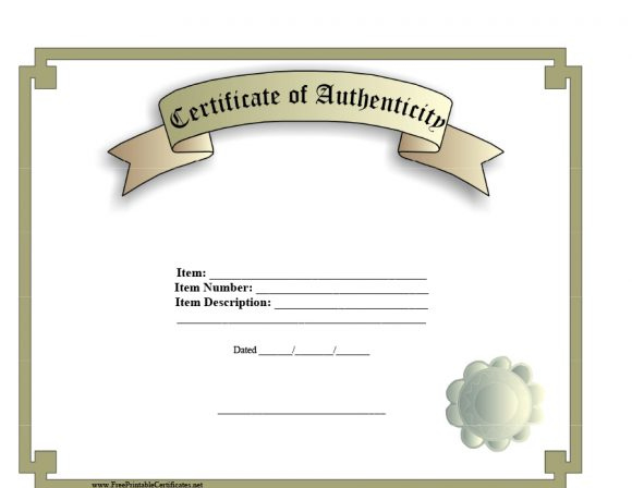 37 Certificate Of Authenticity Templates (Art, Car with Best Certificate Of Authenticity Templates
