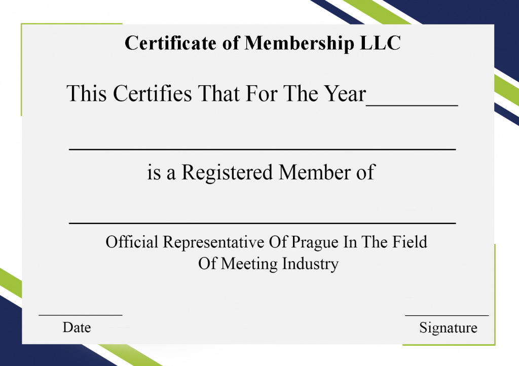 4+ Free Sample Certificate Of Membership Templates intended for Fresh Llc Membership Certificate Template Word