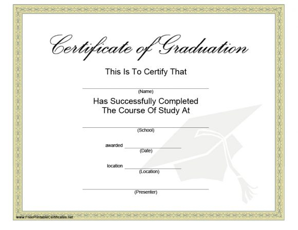 40+ Graduation Certificate Templates &amp;amp; Diplomas - Printable inside Masters Degree Certificate Template