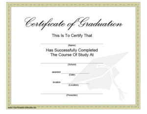 40+ Graduation Certificate Templates & Diplomas – Printable inside School Promotion Certificate Template 10 New Designs Free