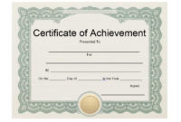 40 Great Certificate Of Achievement Templates (Free in Fresh Blank Certificate Of Achievement Template