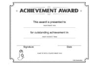 40 Great Certificate Of Achievement Templates (Free with Outstanding Achievement Certificate