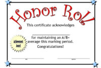 40+ Honor Roll Certificate Templates & Awards – Printable for Quality Honor Roll Certificate Template Free 7 Ideas