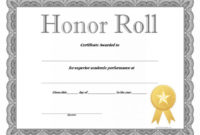 40+ Honor Roll Certificate Templates & Awards – Printable intended for Unique Certificate Of Honor Roll Free Templates