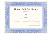40+ Honor Roll Certificate Templates & Awards – Printable pertaining to Certificate Of Honor Roll Free Templates