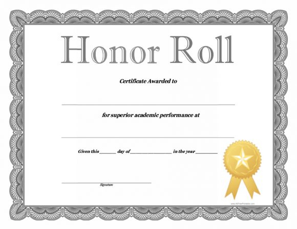 40+ Honor Roll Certificate Templates &amp;amp; Awards - Printable regarding Honor Roll Certificate Template