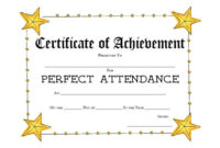 40 Printable Perfect Attendance Award Templates & Ideas for Printable Perfect Attendance Certificate Template