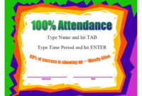 40 Printable Perfect Attendance Award Templates & Ideas with Perfect Attendance Certificate Free Template