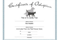 40+ Real & Fake Adoption Certificate Templates – Printable intended for Pet Birth Certificate Template 24 Choices