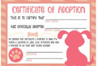40+ Real & Fake Adoption Certificate Templates – Printable throughout Quality Dog Adoption Certificate Template