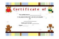 40+ Real & Fake Adoption Certificate Templates – Printable throughout Unique Pet Birth Certificate Template 24 Choices