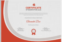5 Badminton Certificates – Psd & Word Designs | Design inside Badminton Certificate Template
