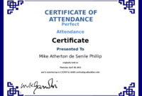 5+ Certificate Of Attendance Templates – Word Excel regarding Quality Attendance Certificate Template Word