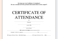 5+ Certificate Of Attendance Templates – Word Excel throughout Attendance Certificate Template Word