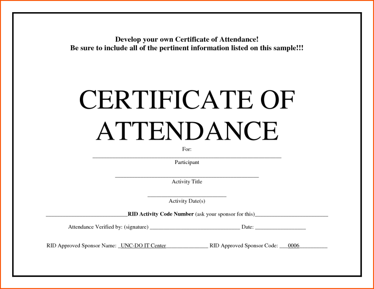 5+ Certificate Of Attendance Templates - Word Excel throughout Attendance Certificate Template Word