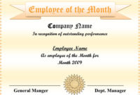 5+ Employee Of The Month Certificate Templates – Word, Pdf, Ppt pertaining to New Employee Of The Month Certificate Templates