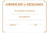 5 Free Printable Certificates Of Excellence Templates | Hloom in Quality Free Certificate Of Excellence Template