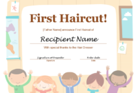 5+ Free Printable First Haircut Certificate Templates – Blue intended for First Haircut Certificate Printable Free 9 Designs