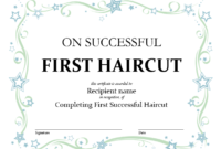 5+ Free Printable First Haircut Certificate Templates – Blue pertaining to New First Haircut Certificate Printable Free 9 Designs